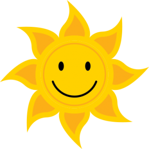 stylized sun with smiley face